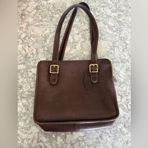 Coach Vintage Legacy Brown Compartment Tote Bag 9163